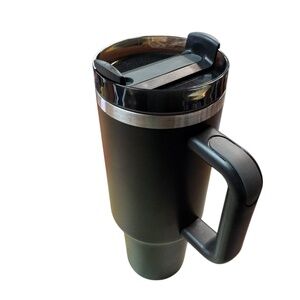 40oz Stainless Steel Vacuum Insulated Travel Tumbler With Handle And Straw